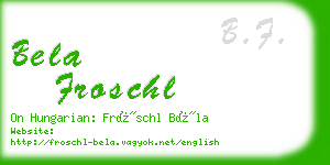 bela froschl business card
